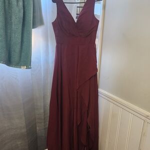 Elegant Burgundy Evening Gown